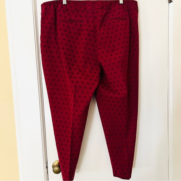 Talbots Pants Burgundy Wine Jacquard Dot Heritage Stretch Plus size 18 W Petite - Picture 8 of 16